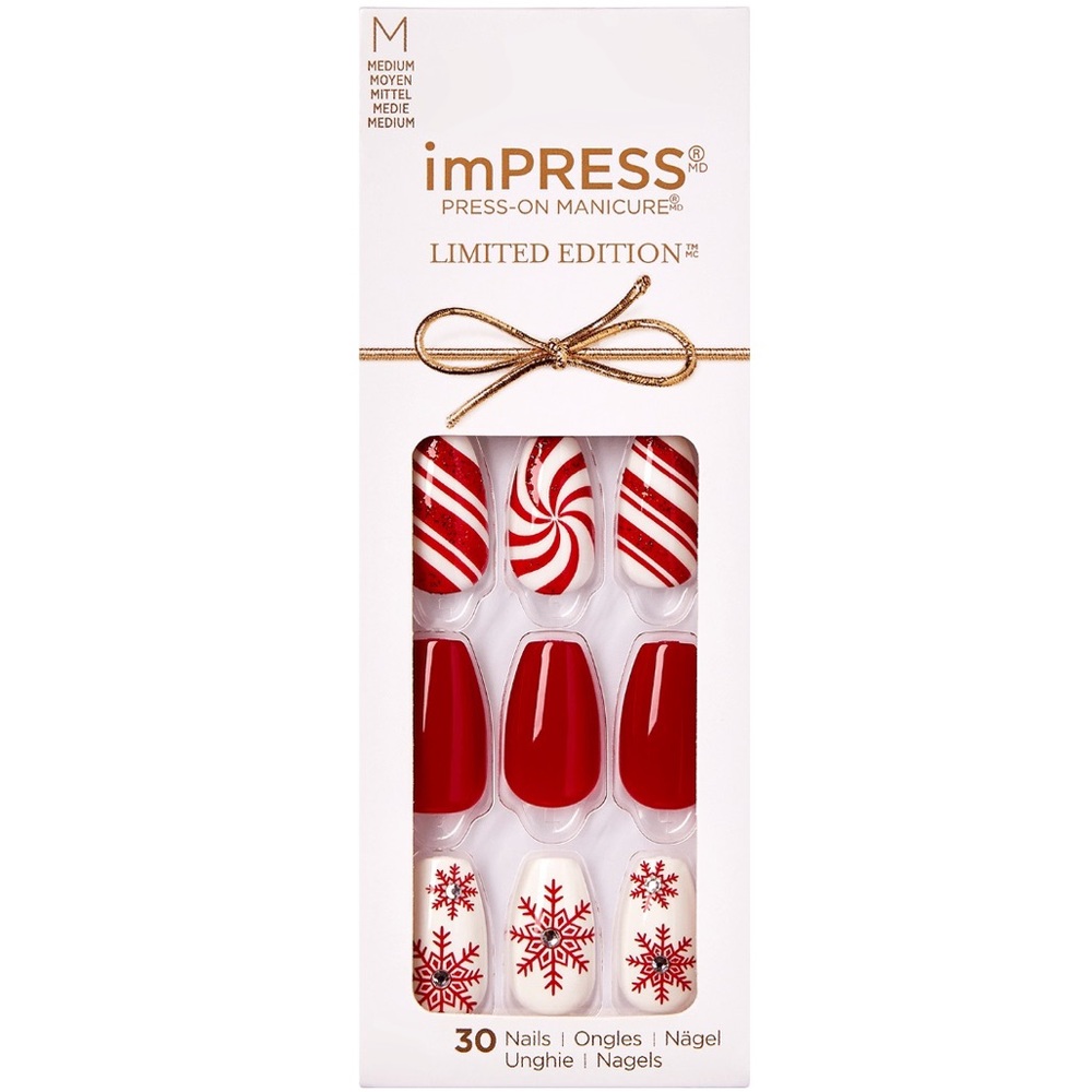 NEW! Kiss imPRESS Limited-Edition Holiday Press-On Nails “Tis the Season” Medium